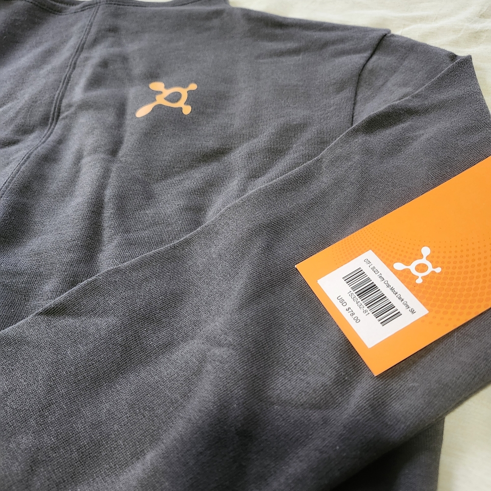Gray Sweatshirt with Orange Logo